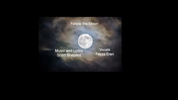 A picture of the moon with words below it.